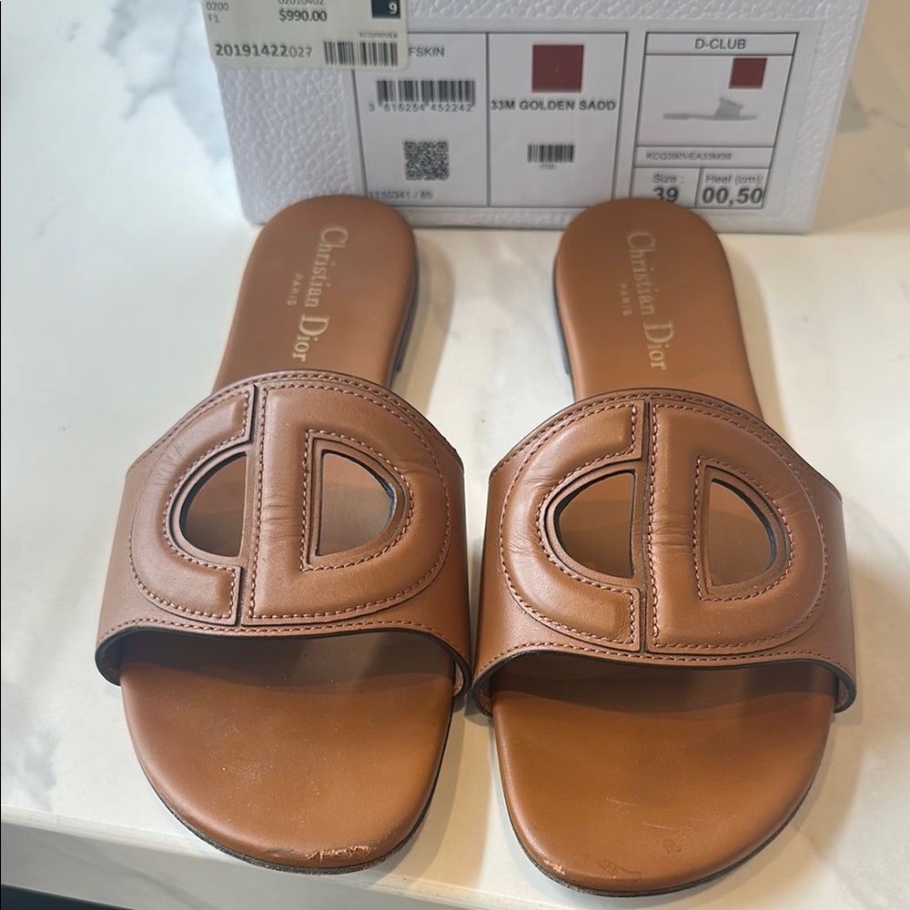 Dior Women's Tan Slide Sandals
